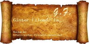 Ginter Filoméla névjegykártya